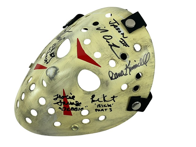 Friday the 13th Part 3 Cast Signed Jason Voorhees Prop Replica Mask Autographed by 7 ACOA - Image 3