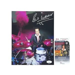 The Cult Les Warner Signed 8x10 Studio Photo Electric Drummer JSA