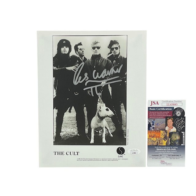 The Cult Les Warner Signed 8x10 Promo Photo Electric Drummer JSA