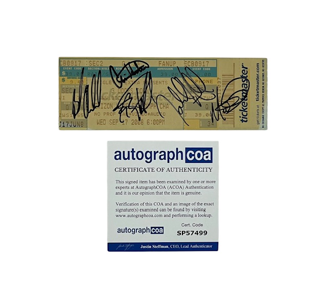 3 Doors Down Band Signed Unused Concert Ticket – Brad Arnold ACOA