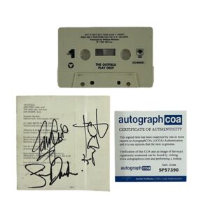 The Outfield Autographed Play Deep Cassette Tape John Spinks Tony Lewis