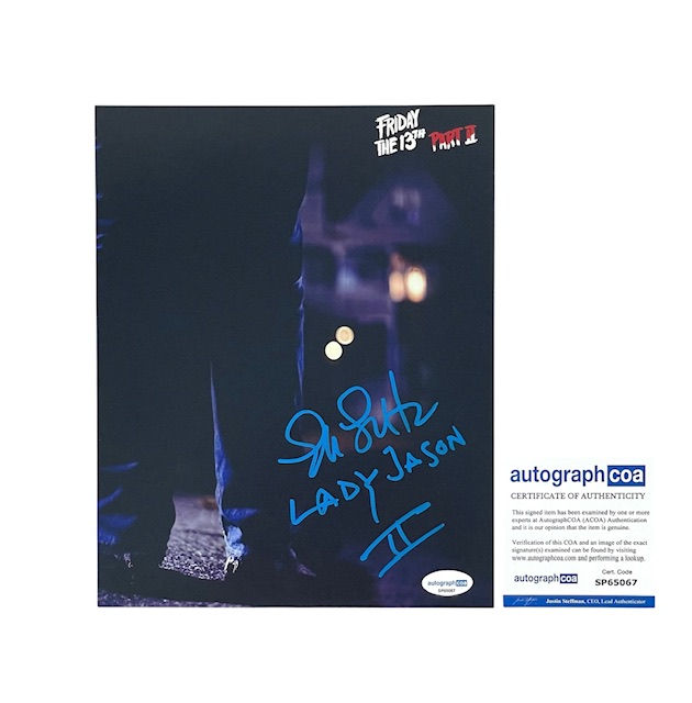 Ellen Lutter Signed Friday the 13th Part 2 8x10 Photo Jason Voorhees ACOA