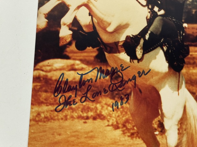 The Lone Ranger Clayton Moore Autographed 8x10 Photo ACOA - Image 2