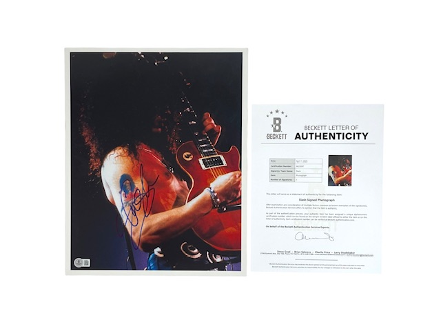 Slash Autographed 11x14 Photo Guns N’ Roses Velvet Revolver BAS