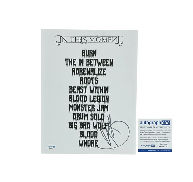 Maria Brink Autographed In This Moment Setlist ACOA Certified