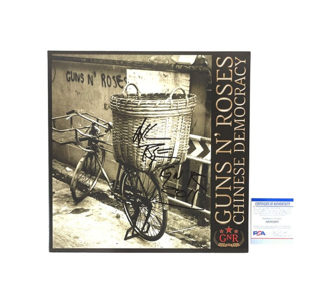 Axl Rose Autographed Guns N’ Roses Chinese Democracy 1st Press Vinyl Album PSA