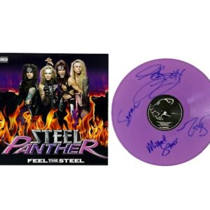 Steel Panther Signed Feel The Steel Purple Vinyl Record Album