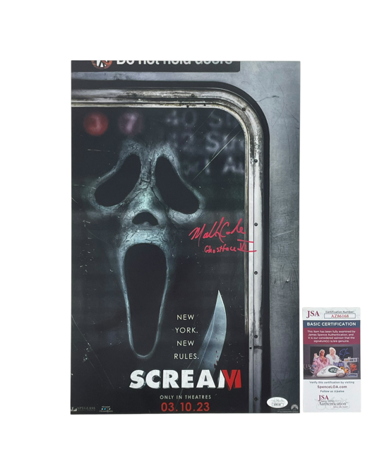 Scream VI Ghostface Mathieu Coderre Signed 11x17 Movie Poster JSA