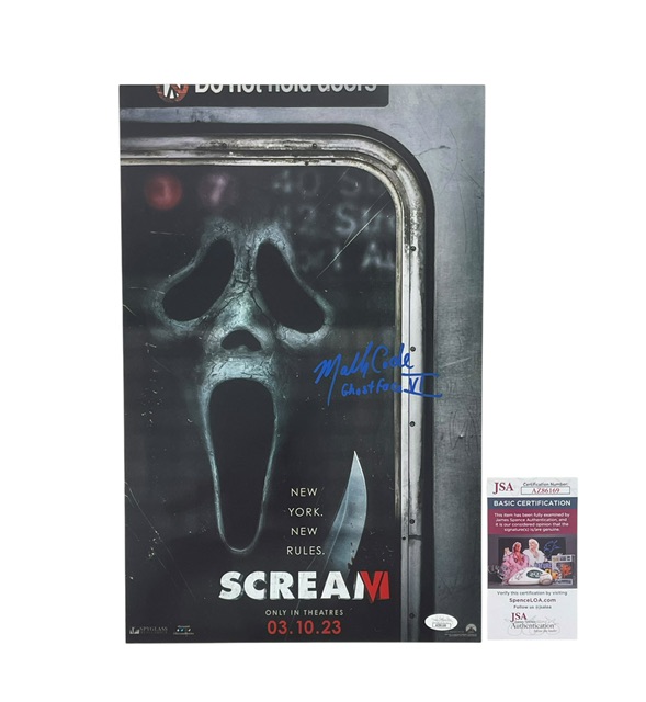 Scream VI Ghostface Mathieu Coderre Signed 11x17 Movie Poster JSA