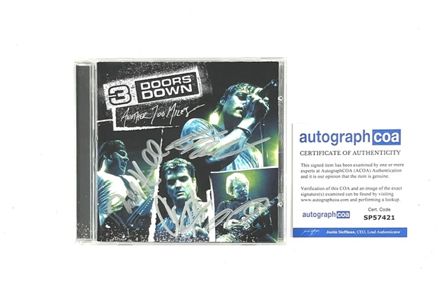 3 Doors Down Brad Arnold Hand Signed CD Another 700 Miles ACOA
