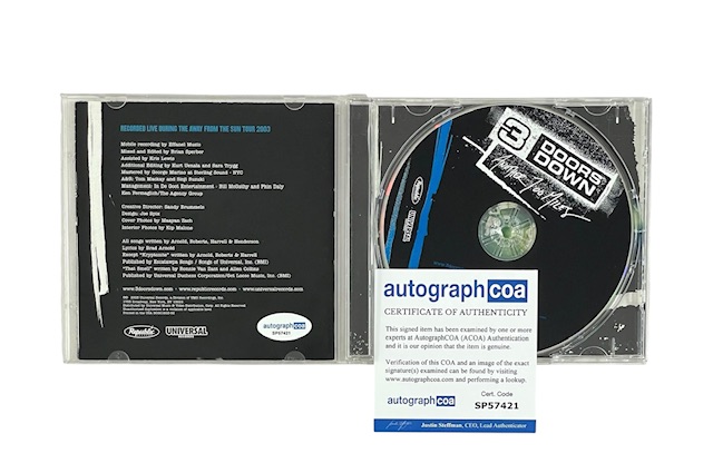 3 Doors Down Brad Arnold Hand Signed CD Another 700 Miles ACOA - Image 2