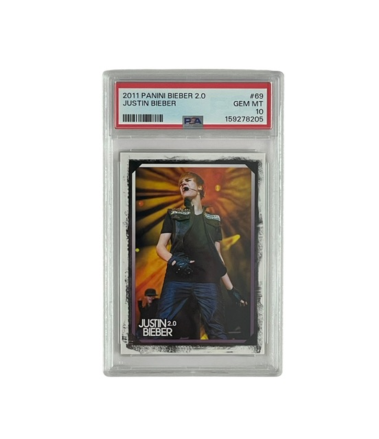 Justin Bieber PSA DNA GEM Mint 10 Graded 2011 Panini Trading Card