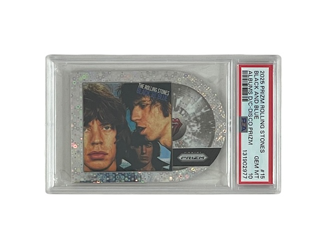 The Rolling Stones PSA Gem 10 2025 Prism Disco Black and Blue Trading Card