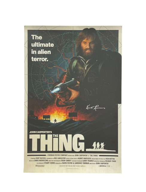 Kurt Russell Signed John Carpenter’s The Thing Mondo Movie Poster Lithograph
