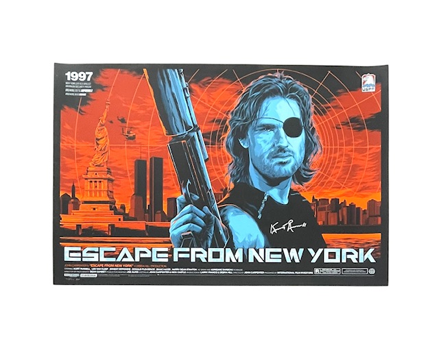 Kurt Russell Signed Escape From New York Mondo Movie Poster Lithograph