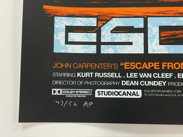 Kurt Russell Signed Escape From New York Mondo Movie Poster Lithograph - Image 4