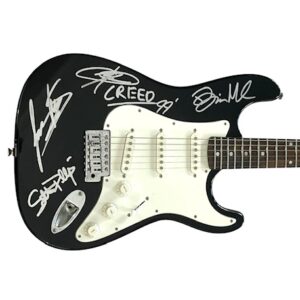 Creed Full Band Signed Guitar ACOA Mark Tremonti Scott Stapp