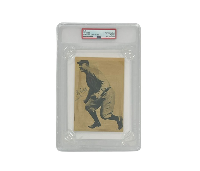 Ty Cobb Autographed Photo PSA DNA Encapsulated Detroit Tigers