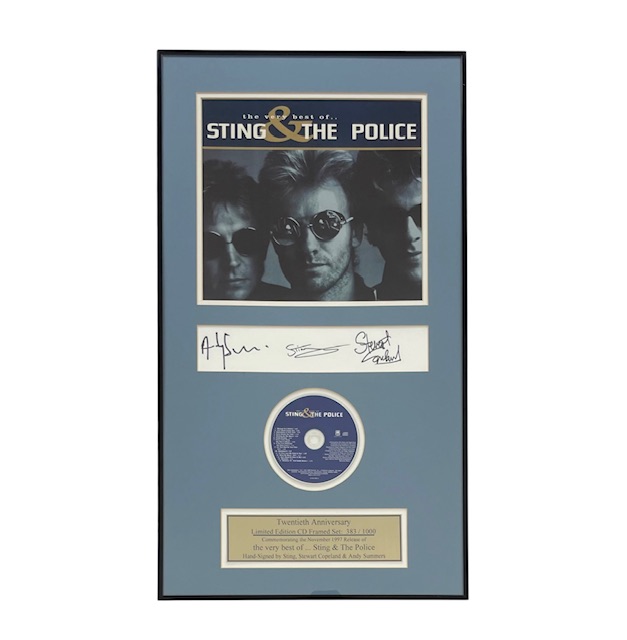 The Police Signed 20th Anniversary Display Sting Stewart Copeland Andy Summers