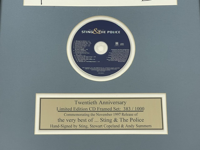 The Police Signed 20th Anniversary Display Sting Stewart Copeland Andy Summers - Image 2