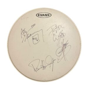 KISS Signed Drumhead Gene Simmons Ace Frehley Peter Criss Paul Stanley