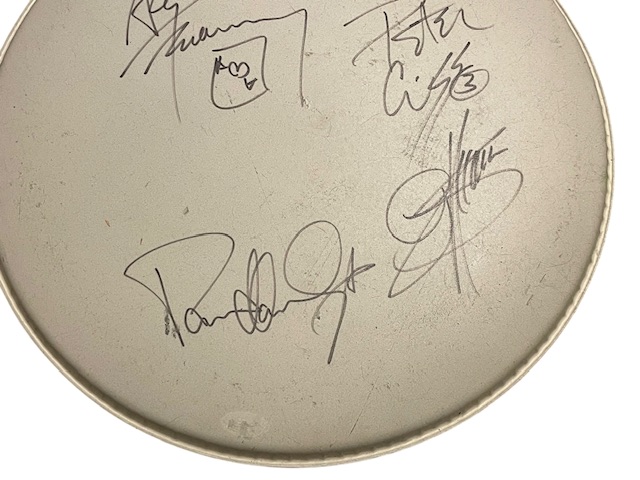 KISS Signed Drumhead Gene Simmons Ace Frehley Peter Criss Paul Stanley - Image 2