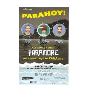 Paramore Band Signed Poster Original Lineup Hayley Williams Rare