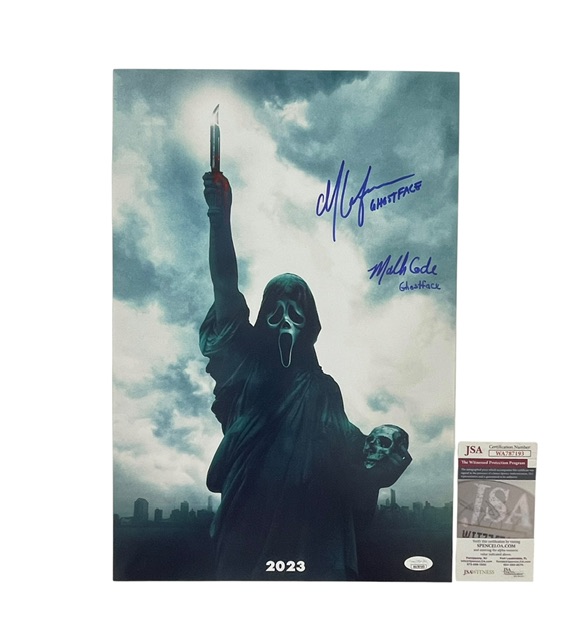 Scream VI Ghostface Mathieu Coderre Max Laferriere Signed 12x18 Photo Movie Poster