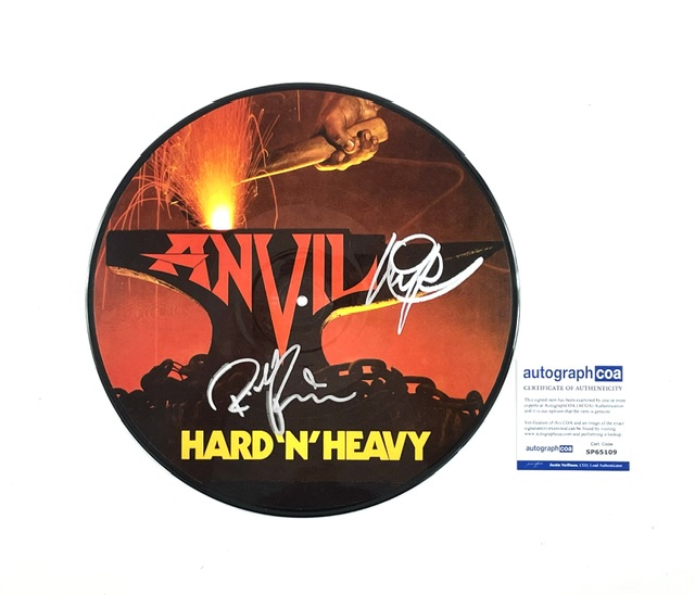 Anvil Band Signed Hard ānā Heavy 12ā Vinyl Picture Disc Lips