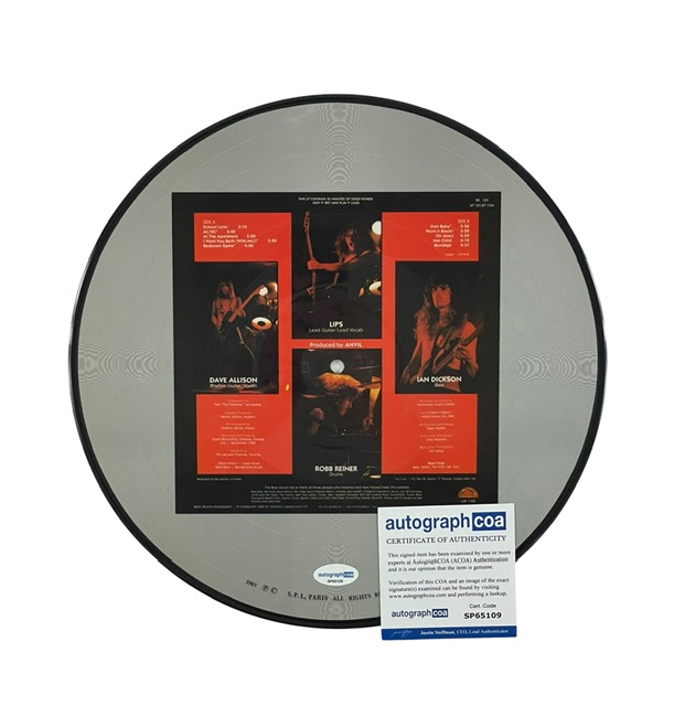 Anvil Band Signed Hard ānā Heavy 12ā Vinyl Picture Disc Lips - Image 2