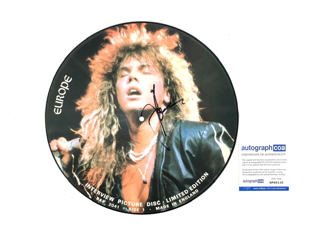 Europe Signed Limited Edition 12” Vinyl Picture Disc Joey Tempest