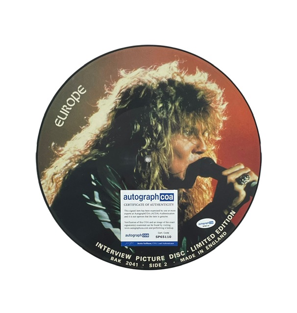 Europe Signed Limited Edition 12” Vinyl Picture Disc Joey Tempest - Image 2