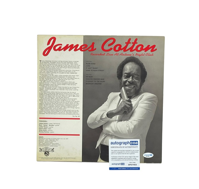 James Cotton Autographed Recorded Live at Antone’s Nightclub Vinyl Album - Image 2