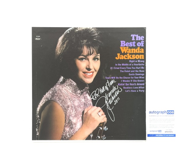 Wanda Jackson Autographed The Best of Wanda Jackson Vinyl Album R&R Hall Of Fame