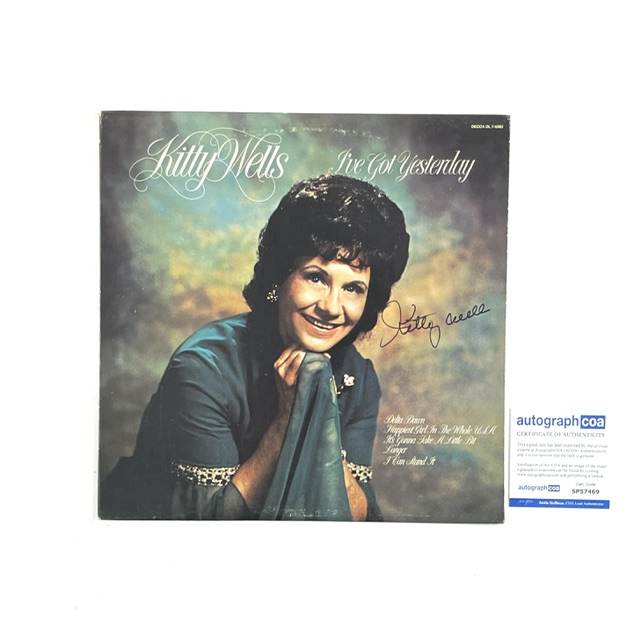 Kitty Wells Autographed I’ve Got Yesterday Vinyl Album Record