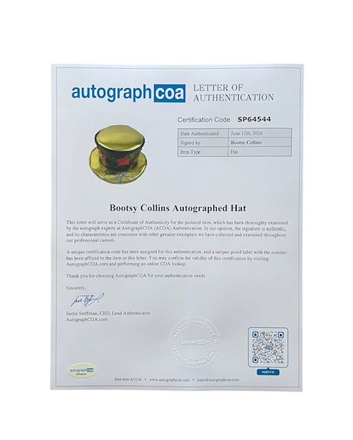 Bootsy Collins Signed Limited Top Hat + Sunglasses Funkadelic Parliament ACOA - Image 2
