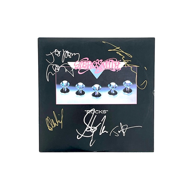 Aerosmith Autographed Rocks Vinyl Album Signed All Five Members