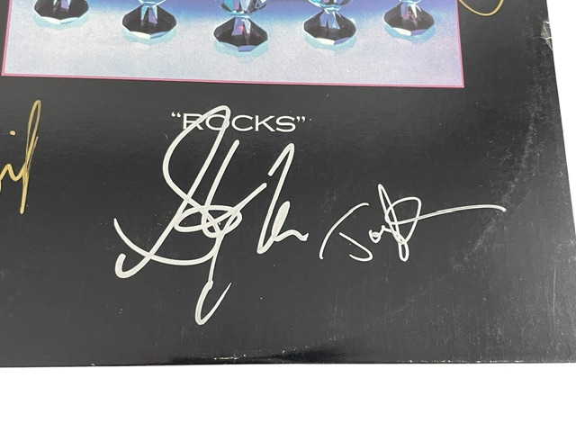 Aerosmith Autographed Rocks Vinyl Album Signed All Five Members - Image 3