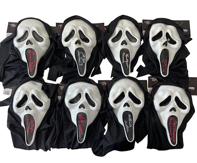 Ghostface Autographed Prop Replica Mask Collection Lot of 8 Scream Franchise JSA