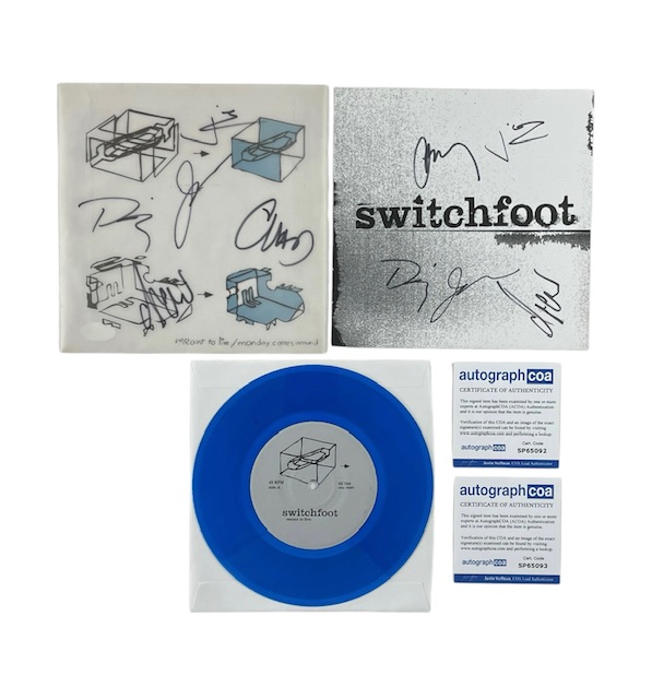 Switchfoot Meant To Live Limited Edition 7” Blue Vinyl Record Band Signed ACOA